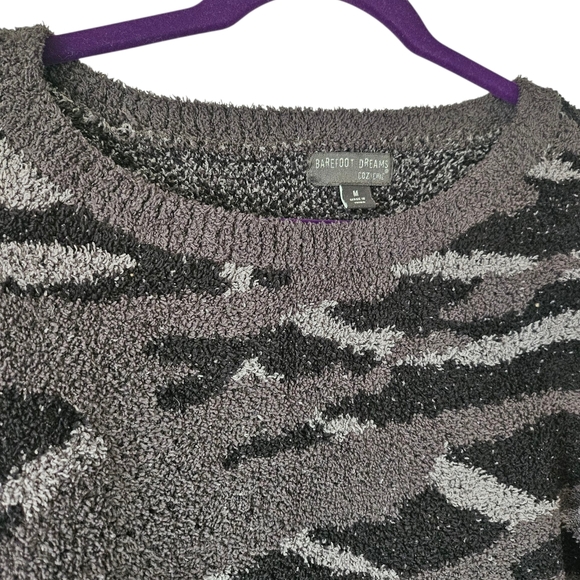 Barefoot Dreams CozyChic Carbon Camo Crew Neck Cozy Sweater, Size M - Picture 5 of 10